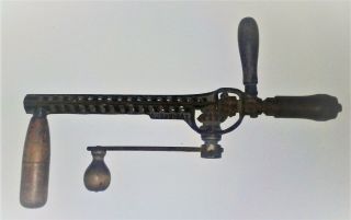 Rare Antique Rusby Patent Newark Nj Hand Crank Drill Cast Iron