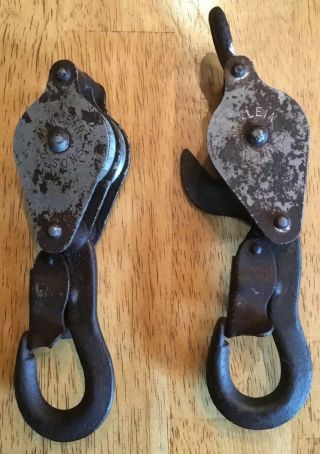 Two Vintage M.  Klein & Son Pulleys One 1802 - 30