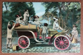 Antique Postcard 1910s Children 