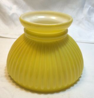 Small Yellow Ribbed Milk Glass Oil Lamp Shade Aladdin Vintage Antique Oil Lamp