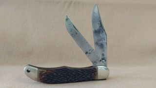 Vintage Usa Schrade - Walden Knife 225h Folding Hunting Knife - Pre 1973