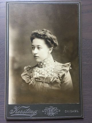 Cabinet Card Young Lady Well Dressed,  By Kersting Portraits Chicago