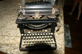 Antique L.  C.  Smith & Bros.  No.  8 Black Typewriter