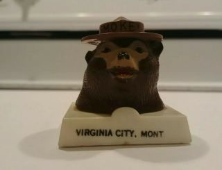 Vintage Smokey The Bear Says Snuffit Prevent Forest Fires Magnetic Dash Ashtray