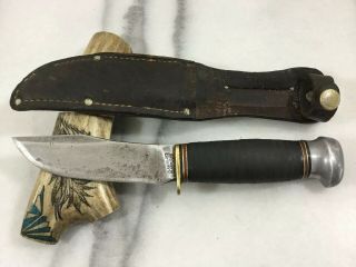 Vintage Marbles Pat’d 1918 Hunting Knife And Leather Sheath