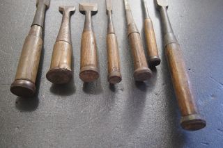 JAPANESE CHISEL NOMI Carpenter ' s Tool Set of 7  a124 4