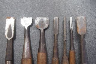 JAPANESE CHISEL NOMI Carpenter ' s Tool Set of 7  a124 7