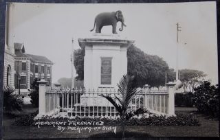 Singapore Singapour Photo Postcard - Monument Presented By The King Of Siam