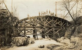 Williamsville,  Vt Rppc Workers Building The Arch Bridge 1908