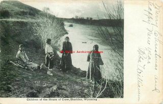 Native American Crow Indians,  Children By The River,  Sheridan,  Wyoming