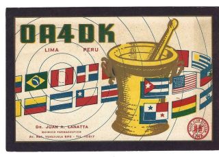 Qsl 1951 Oa4dk Peru Radio Card