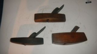 3 - Antique Wooden Coffin Style Hand Planes