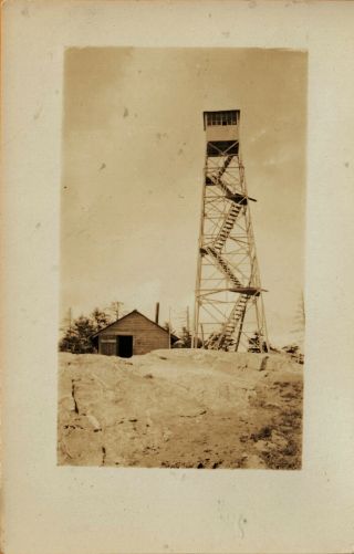 Ludlow,  Vt Rppc Fire Tower On Top Of Okemo Mountain C1920