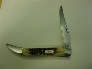 Case Xx Usa Large Texas Toothpick Knife Amber Jigged Bone Handles Made In Usa