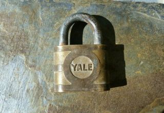 Vintage Brass And Steel Yale & Towne Padlock Antique Lock No Key