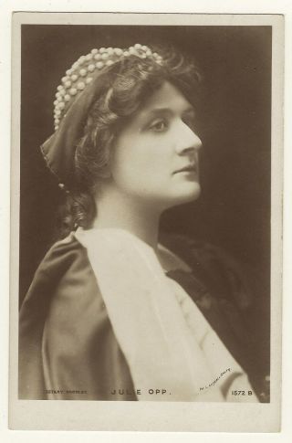 Portrait Of Stage Actress And Journalist Julie Opp - Vintage Real Photo Postcard
