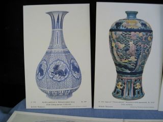 BRITISH MUSEUM WATERLOW POSTCARDS ANTIQUE 1900s CHINESE PORCELAIN CHINA VASES 2