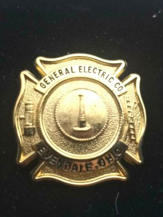 Rare General Electric Evendale Plant Fire Department Fireman Badge`blackington