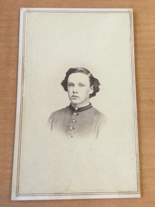 1860s Young Boy Civil War Uniform No Cap Seneca Falls York Cdv Photo