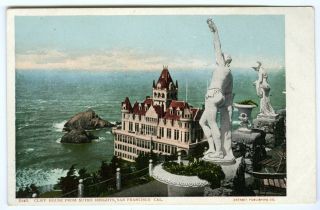 1900s San Francisco Victorian Cliff House From Sutro Heights Postcard