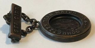 Antique 1900 Sea Girt SCHUETZEN Team Match NRA SHOOTING Bronze Color Medal Pin 7