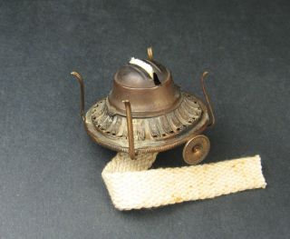 Antique Brass Kerosene Oil Lamp P&a Co.  Burner 1 Size 7/8 " Collar Pat 1883 - 1897
