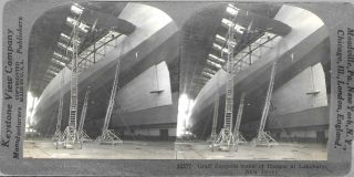 Keystone Stereoview Of Graf Zeppelin Inside The Hangar At Lakehurst Nj 1928