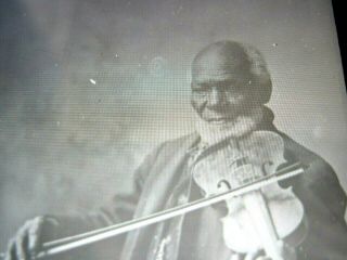 Vintage Magic Lantern Glass Slide - Black Americana man w/violin - Oregon 1915 2