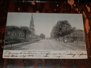 Webster Ma - 1906 Postcard - East Main Street - Bit Of Glitter