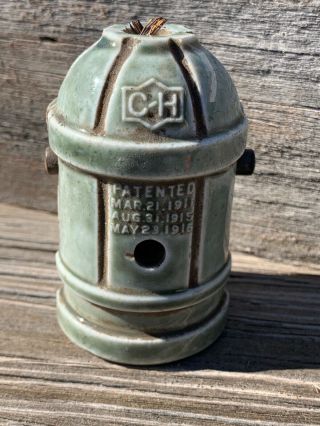 Antique Green Porcelain/ceramic Hanging Light Socket Fixture Cutler Hammer