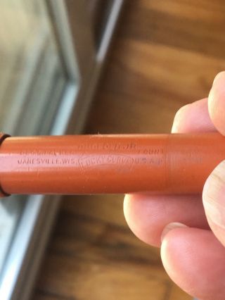 Parker orange hard rubber Duofold Jr fountain pen with factory stub nib 4 25 11 3