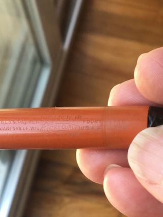 Parker orange hard rubber Duofold Jr fountain pen with factory stub nib 4 25 11 4