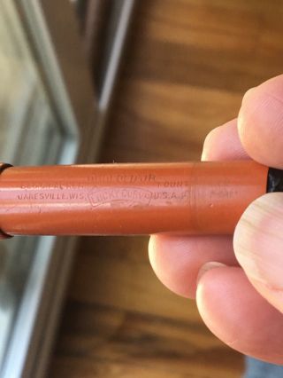 Parker orange hard rubber Duofold Jr fountain pen with factory stub nib 4 25 11 5