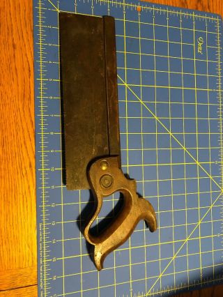 Vintage Antique Early Henry Disston & Sons Backsaw Back Hand Saw 11 Inch Blade