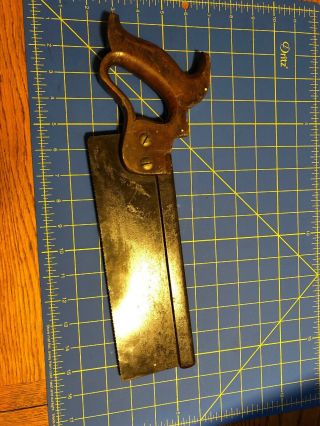 Vintage Antique Early HENRY DISSTON & SONS Backsaw back hand saw 11 Inch Blade 4