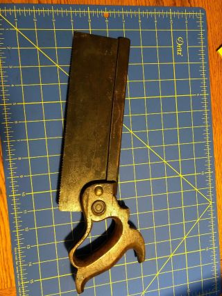Vintage Antique Early HENRY DISSTON & SONS Backsaw back hand saw 11 Inch Blade 5