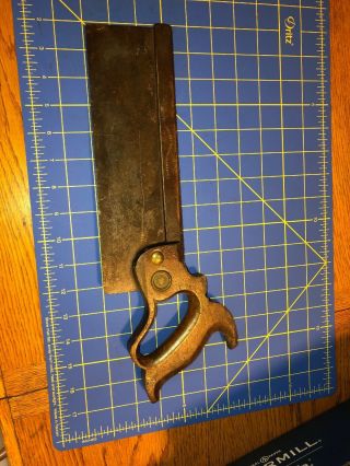Vintage Antique Early HENRY DISSTON & SONS Backsaw back hand saw 11 Inch Blade 8