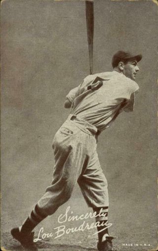 1939 Salutation Exhibit Baseball Postcard Lou Boudreau Hof Sincerely Indians