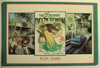 Nashville Tn Opryland Usa Theme Park Postcard Screaming Delta Demon Ride 1988