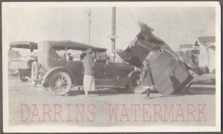 Vintage Car Photo Unusual Flipped Model T Ford Automobile Wreck 721797