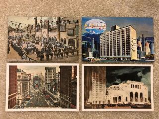 Vintage York City Postcards Coney Island Roxy Theatre Times Square Loews