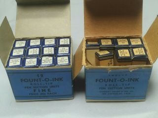 19 Vintage Gregory Fount - O - Ink Fountain Pen Roll Tip Nib Ex - Fine Nos Box