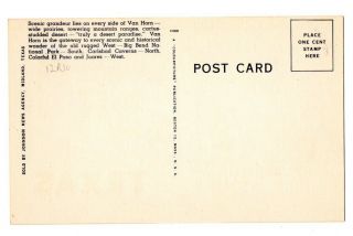 Greetings from Van Horn,  TX Large Letter Linen Postcard 2