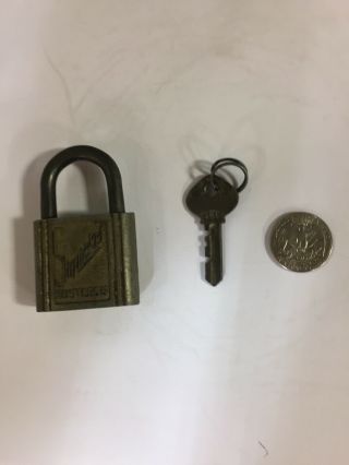 Vtg Antique Old Slaymaker Lock Co.  Warded Rustless Padlock And 560 Key