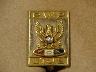Vintage 10k Gold & Diamond Fraternal Order Of Eagles Pwp Ltje Pin 2.  3 Grams