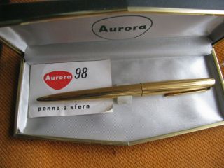 Vintage Aurora 98 Gold Plated Ballpoint Pen -