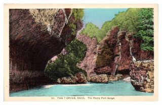 The 7 Caves,  Oh The Rocky Fork Gorge,  Hand - Colored Postcard 5n (2) 28