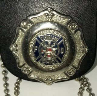 Cleveland Oh Fire Dept Badge State Of Ohio Department Hat Shirt Metal Uniform