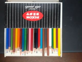 Vintage Dixon Best No.  110 Colored Pencils 24 Colors Made In Usa Thick Lead
