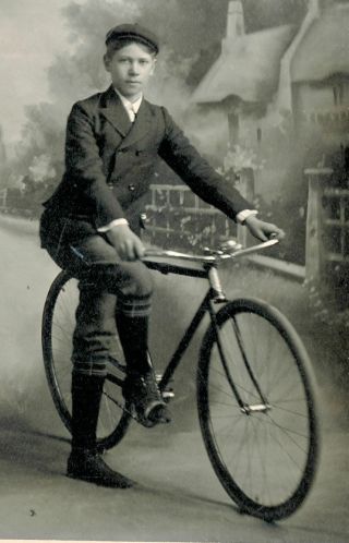 C1880 - 1889 Cc Boy On Bicycle Minneapolis Mn Kierski Cabinet Card Photograph